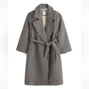 Abercrombie Houndstooth Wrap Coat
